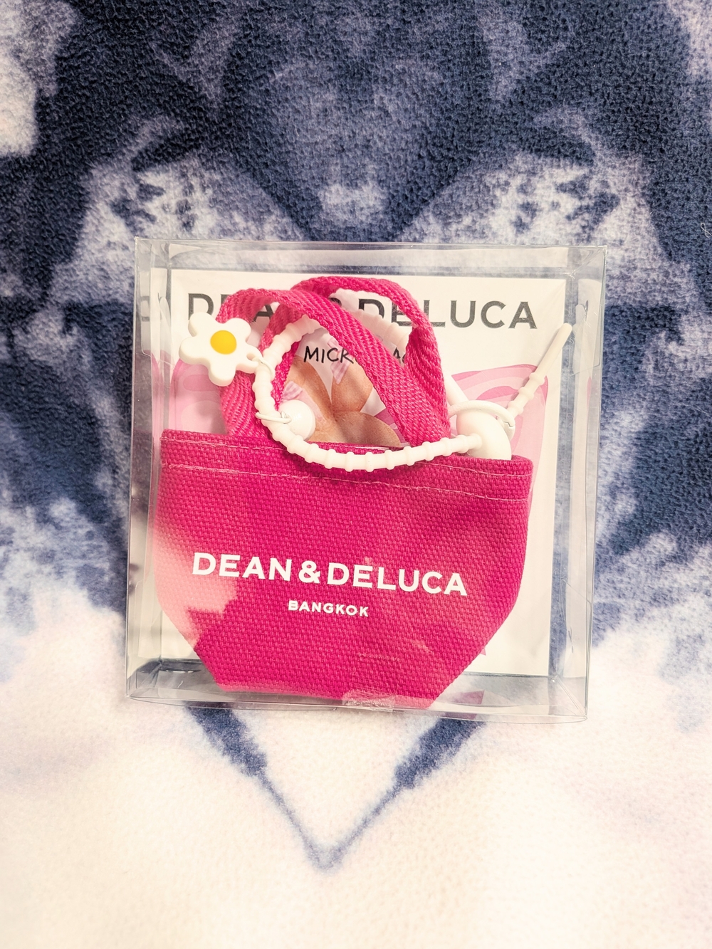 Dean & Deluca Bangkok Fuschia Micro Tote Bag with Daisy Charm BNWT